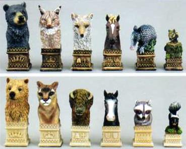 American Wildlife Animal Chess Set