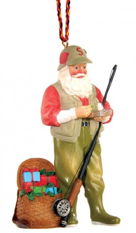 Fly Fishing Santa Ornament